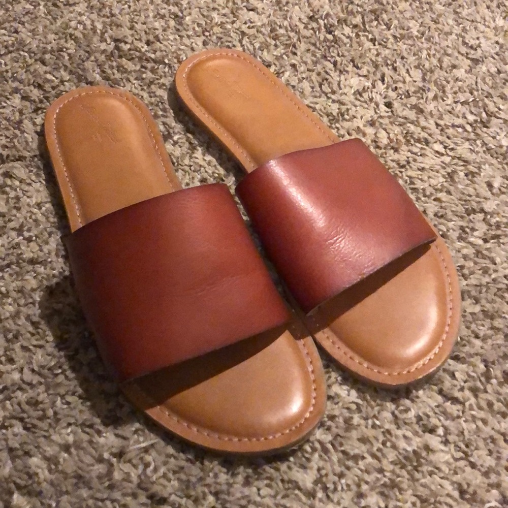 Brown Slip-On Sandals